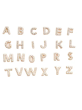 White Gold Initial Earrings