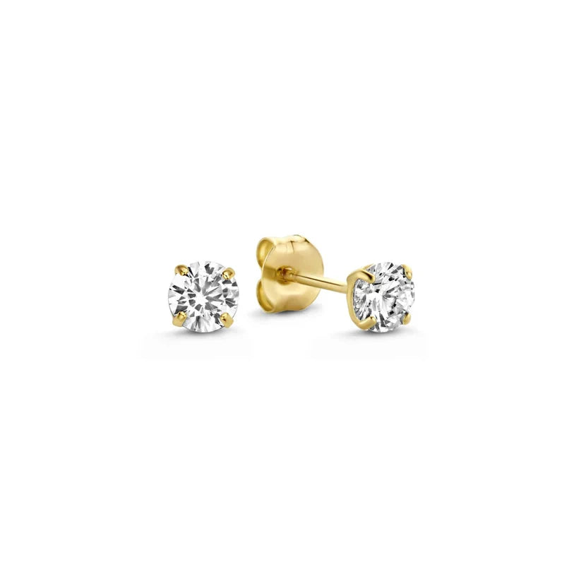 Light Blue Stone Earrings Set | Gold
