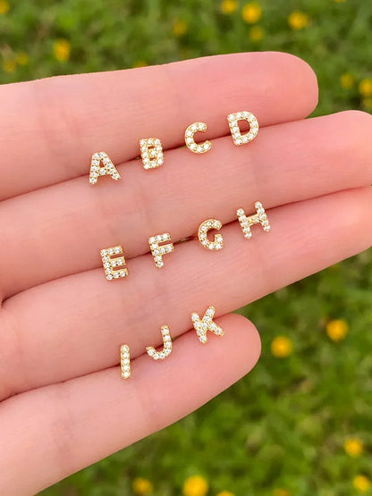 Gold Initial Earrings